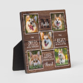 Rustic Pet Memorial Dog Loss Gift 5 Photo Collage Fotoplaat (Voorkant)