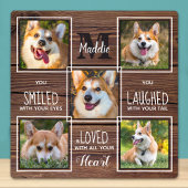 Rustic Pet Memorial Dog Loss Gift 5 Photo Collage Fotoplaat