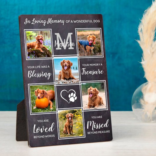 Rustic Pet Memorial Dog Loss Gift Unique 6 Photo Fotoplaat