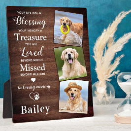 Rustic Pet Memorial Dog Loss Personalized 3 Foto Fotoplaat