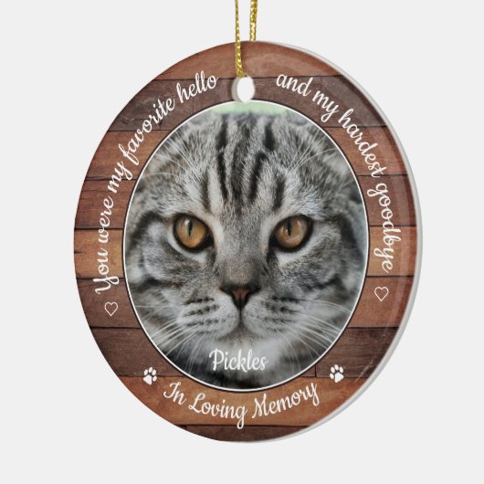 Rustic Pet Memorial Favoriete Hallo Harste afschei Keramisch Ornament (Links)