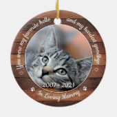 Rustic Pet Memorial Favoriete Hallo Harste afschei Keramisch Ornament (Achterkant)