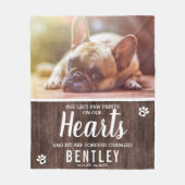 Rustic Pet Memorial Foto Fleece Deken (Voorkant)