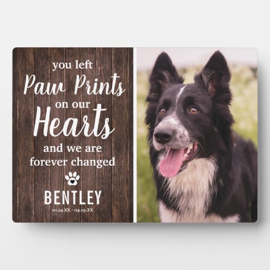 Rustic Pet Memorial | Foto Keepslag Fotoplaat (voorkant)