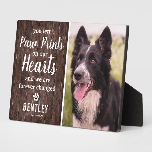 Rustic Pet Memorial | Foto Keepslag Fotoplaat (Zijkant)