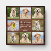 Rustic Pet Memorial Herdenking 8 Foto Collage Fotoplaat (Voorkant)