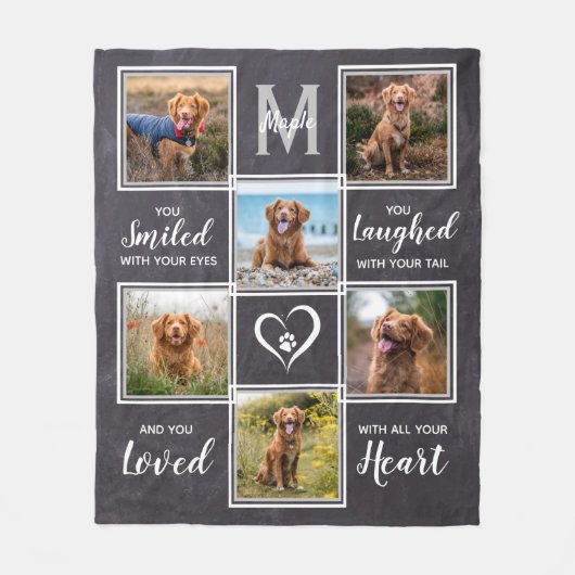 Rustic Pet Memorial Keepomwille Photo Collage Fleece Deken (Voorkant)
