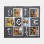 Rustic Pet Memorial Keepomwille Photo Collage Fleece Deken (Voorkant (Horizontaal))