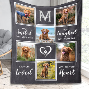 Rustic Pet Memorial Keepomwille Photo Collage Fleece Deken