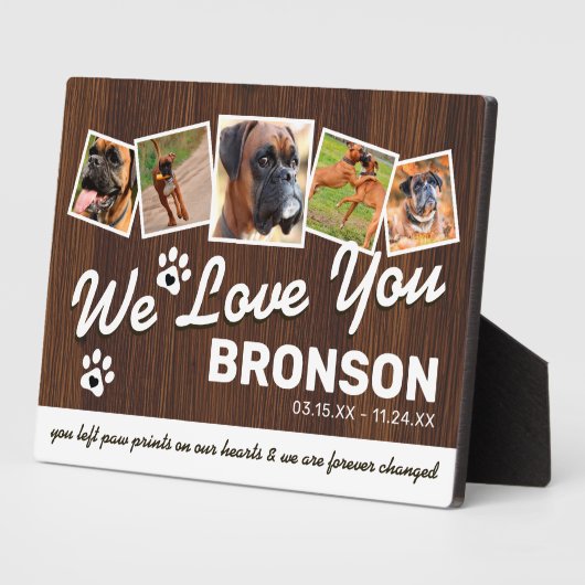 Rustic Pet Memorial Keepslag Fotoplaat (Zijkant)