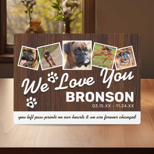 Rustic Pet Memorial Keepslag Fotoplaat