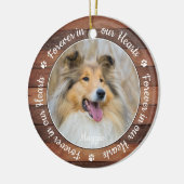 Rustic Pet Memorial Paw Prints Dog Cat 2 Foto Keramisch Ornament (Links)