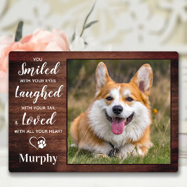 Rustic Pet Memorial Personalized Dog Loss Photo Fotoplaat