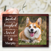 Rustic Pet Memorial Personalized Dog Loss Photo Fotoplaat