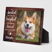 Rustic Pet Memorial Personalized Dog Loss Photo Fotoplaat (Zijkant)