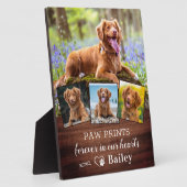 Rustic Pet Memorial Persoonlijk 4 Foto Dog Fotoplaat (Zijkant)