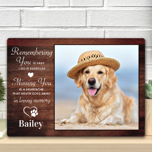 Rustic Pet Memorial Persoonlijke sympathie Dog Los Fotoplaat