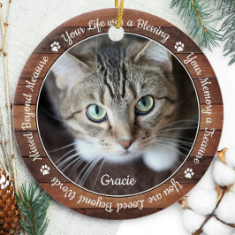 Rustic Pet Memorial Pet Loss Keepomwille Cat Foto Keramisch Ornament