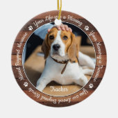 Rustic Pet Memorial Pet Loss Keepomwille Dog Foto Keramisch Ornament (Voorkant)