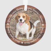 Rustic Pet Memorial Pet Loss Keepomwille Dog Foto Ornament (achterkant)