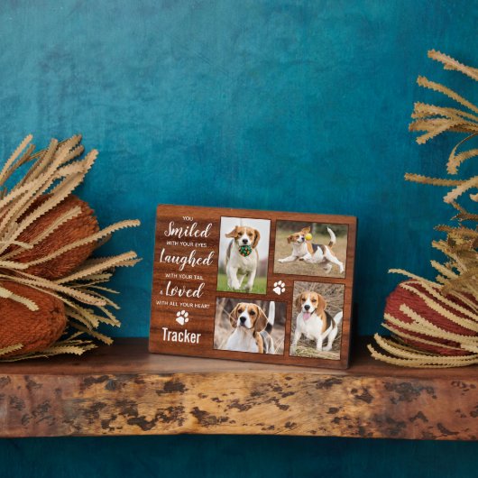 Rustic Pet Memorial Photo Collage Fotoplaat (Zijkant)