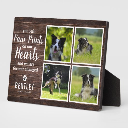 Rustic Pet Memorial Photo Collage Keepomwille Plaq Fotoplaat (Zijkant)