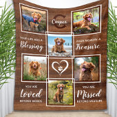 Rustic Pet Memorial Unique Photo Collage Fleece Deken