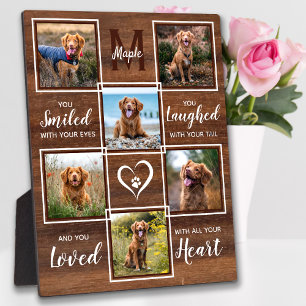 Rustic Pet Memorial Unique Photo Collage Fotoplaat