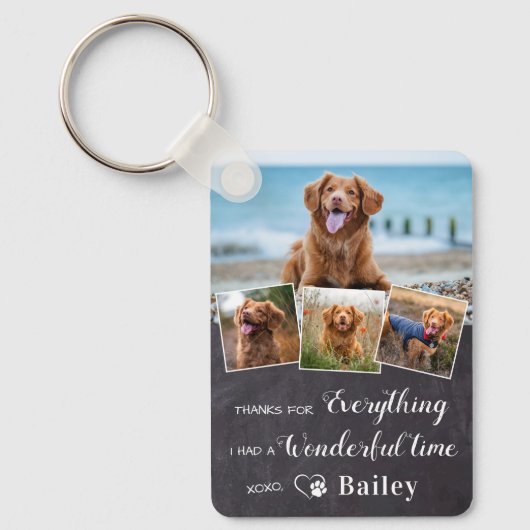 Rustic Pet Memorial van Dog 4 Sleutelhanger (Voorkant)