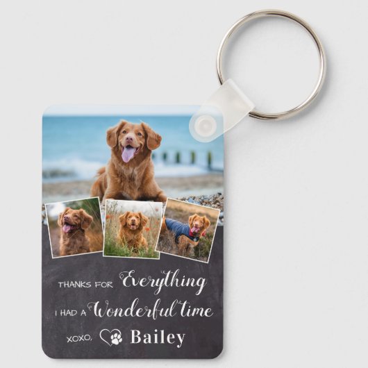 Rustic Pet Memorial van Dog 4 Sleutelhanger (Achterkant)