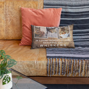 Rustic Pet Modern Photo Collage Cat/Dog Memorial Accent Kussen