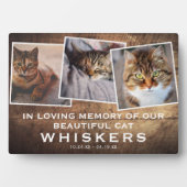 Rustic Pet Modern Photo Collage Cat/Dog Memorial Fotoplaat (voorkant)