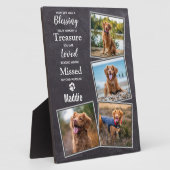 Rustic Pet Photo Collage Dog Memorial Fotoplaat (Zijkant)