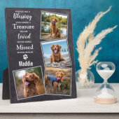 Rustic Pet Photo Collage Dog Memorial Fotoplaat (Zijkant)