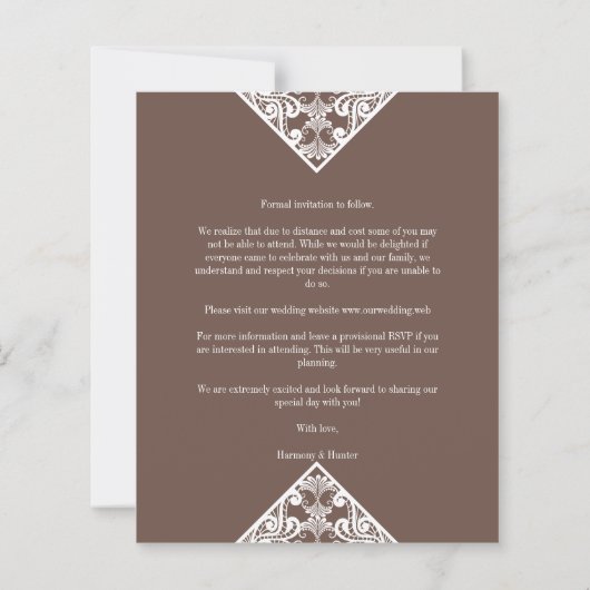 Rustic Pet Photo Lace Effect Whimsical Typography (Achterkant)