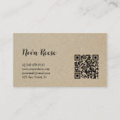 Rustic Pet Sitters Hondenuitlater Qr Code Kraft Visitekaartje (Achterkant)