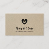 Rustic Pet Sitters Hondenuitlater Qr Code Kraft Visitekaartje (Voorkant)