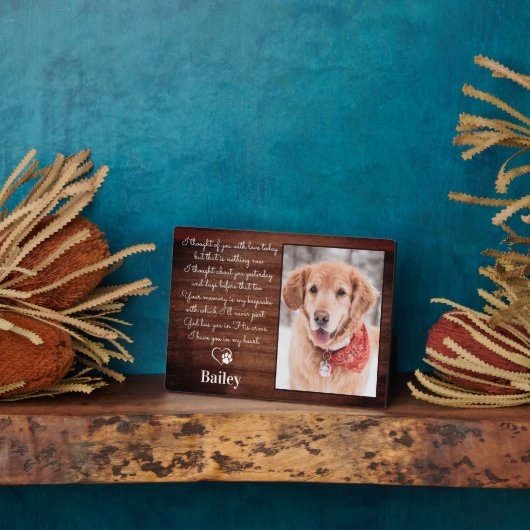 Rustic Pet verliest sympathie Poem Dog Memorial Fotoplaat (Zijkant)