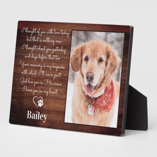 Rustic Pet verliest sympathie Poem Dog Memorial Fotoplaat (Zijkant)