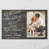 Rustic Pet Wedding Budget Dog bespaart datumkaarte (Voorkant)