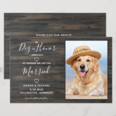 Rustic Pet Wedding Dog Foto bewaart datumkaarten (Voorkant / Achterkant)