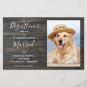 Rustic Pet Wedding Dog Foto bewaart datumkaarten (Voorkant)