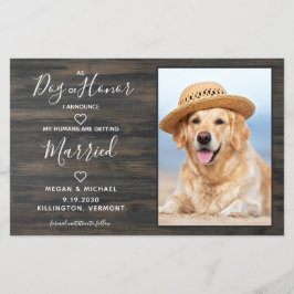 Rustic Pet Wedding Dog Foto bewaart datumkaarten