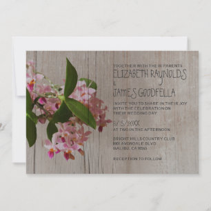 Rustic Phalaenopsis Orchid Wedding Invitations Kaart