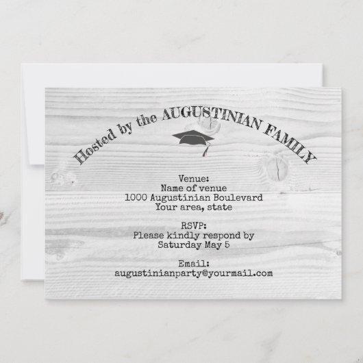 Rustic Photo Afstuderen Kaart (Achterkant)