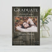 Rustic Photo Afstuderen Open House Invite Aankondiging (Staand voorkant)