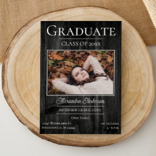 Rustic Photo Afstuderen Open House Invite Aankondiging