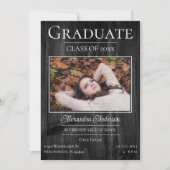 Rustic Photo Afstuderen Open House Invite Aankondiging (Voorkant)