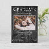 Rustic Photo Afstuderen Open House Invite Aankondiging (Staand voorkant)