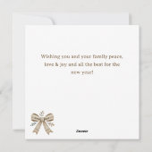 Rustic Photo Bow Jolly Happy Merry Christmas Card Feestdagenkaart (Achterkant)
